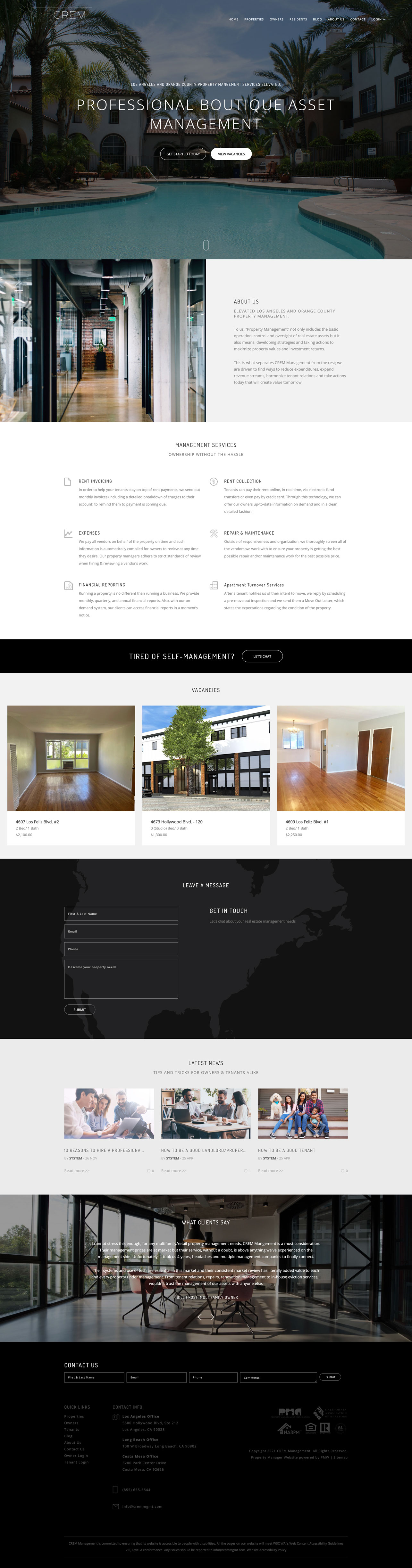 CREM Management website